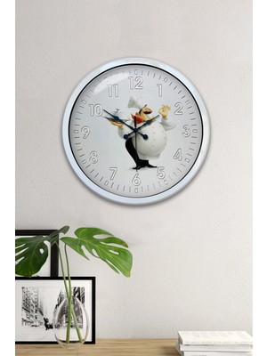 Kasva Concept Hediyelik 40 cm Beyaz Metal Mutfak Duvar Saati