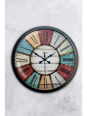 Kasva Concept Hediyelik 40 cm Siyah Metal Retro Duvar Saati