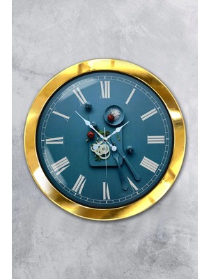 Kasva Concept Hediyelik 36 cm Gold Metal Mutfak Duvar Saati