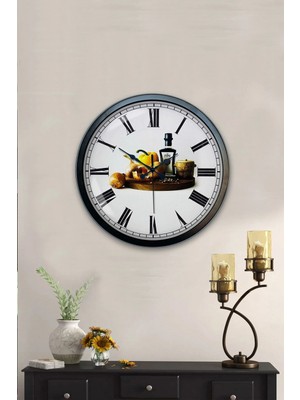 Kasva Concept Hediyelik 40 cm Siyah Metal Mutfak Duvar Saati