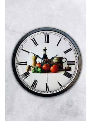 Kasva Concept 40 cm Siyah Metal Mutfak Duvar Saati