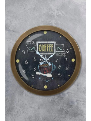 Kasva Concept Hediyelik 36 cm Eskitme Metal Mutfak Duvar Saati