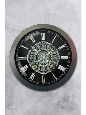Kasva Concept Hediyelik 36 cm Krom Metal Osmanlı Desen Duvar Saati