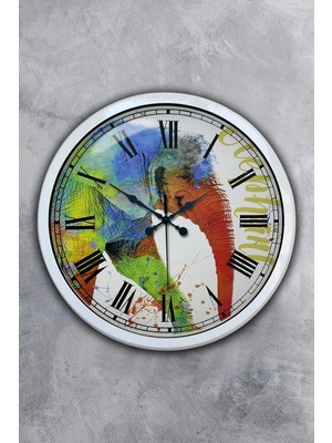 Kasva Concept Hediyelik 40 cm Beyaz Metal Rengarenk Duvar Saati