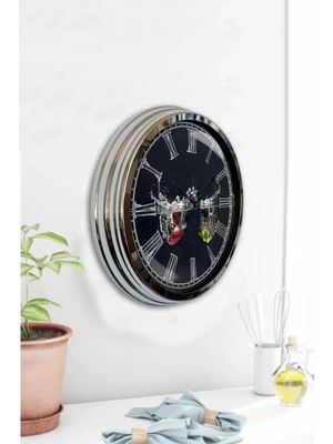 Kasva Concept 40 cm Krom Metal Mutfak Duvar Saati