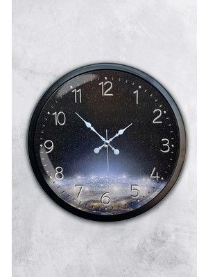 Kasva Concept Hediyelik 40 cm Siyah Metal Çilek Mutfak Duvar Saati