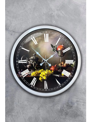 Kasva Concept Hediyelik 40 cm Beyaz Metal Mutfak Duvar Saati