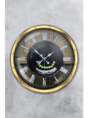 Kasva Concept Hediyelik 40 cm Gold Metal Mutfak Duvar Saati