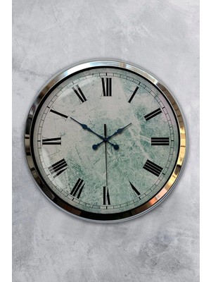Kasva Concept 40 cm Krom Metal Roma Rakamlı Duvar Saati