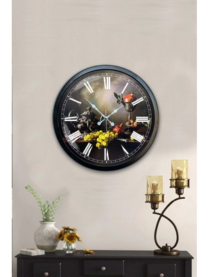 Kasva Concept Hediyelik 40 cm Siyah Metal Mutfak Duvar Saati