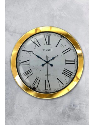 Kasva Concept Hediyelik 36 cm Gold Metal 2021 Moda Duvar Saati