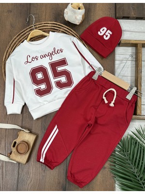 Lino Baby 95 Baskılı Nakışlı Bereli Geniş Kalıp 3lü Erkek Bebek/çocuk Takım