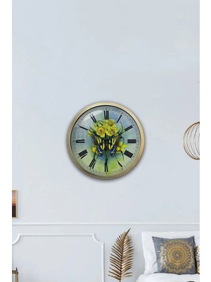 Kasva Concept Hediyelik 40 cm Eskitme Metal Kelebek Duvar Saati