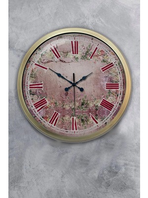 Kasva Concept Hediyelik 40 cm Eskitme Metal Decorative Duvar Saati