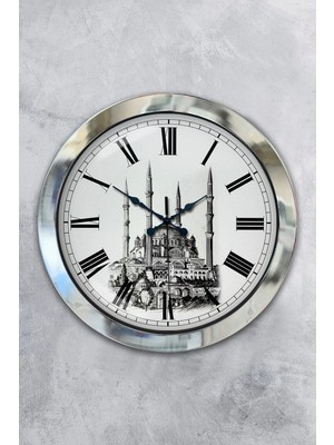 Kasva Concept 36 cm Krom Metal Cami Temalı Duvar Saati