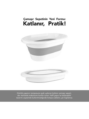 Zambak 3'lü Temizlik Seti - Katlanır Sele Çamaşır Sepeti 25LT - Katlanabilir Su Kovası 12LT - Katlanır Maşrapa 1lt