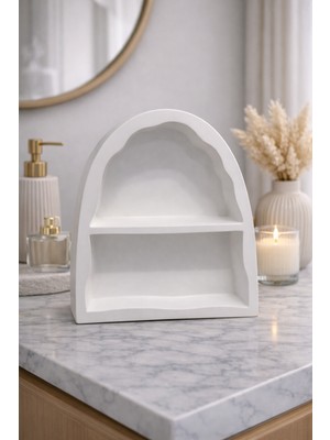Nox Atelier Modern Arch Form Iki Katlı Dekoratif Mini Raf – Masaüstü Düzenleyici