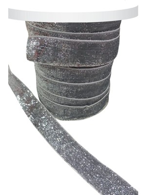 Urfakent Kadife Kurdele Simli 2 cm Gümüş 1 Metre