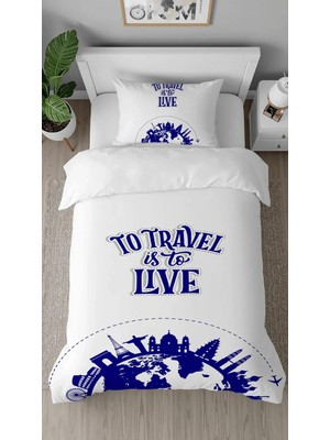 Greendecor Dünya Gezi Şehirler Paris Desenli Tasarımlı Dijital Baskılı Özel Tasarım Çarşafsız Nevresim Takımı