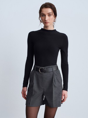 Dilvin 72232 Kemerli Şort-Gri