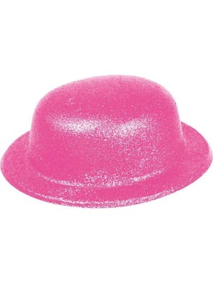 Urfakent Pembe Renk Simli Melon Yuvarlak Parti Şapkası 24X26 cm