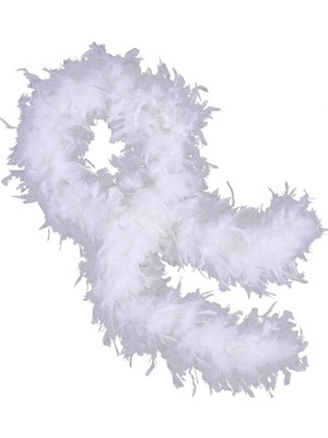 Urfakent Beyaz Renk Kabarık Kalın Otriş Boa Tüy 6 cm Genişlik 180-200 cm Uzunluk