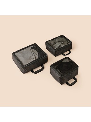 Simple Living 3'lü Valiz Içi Organizer Set - Siyah