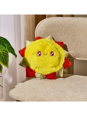 Matmel Soft Sevimli Güneş Figürlü Yastık - Sarı - 32X32 cm