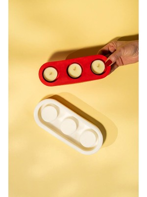 Rufus Concept Tealight 3 Gözlü Silikon Mumluk Kalıbı