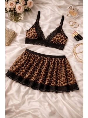 Çeyize Dair Herşey Calyra Leopar Etekli Takım