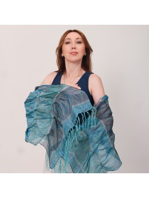 Mystic Shawl Lüks Ipek Çok Renkli Multi Şal (54X188 Cm)