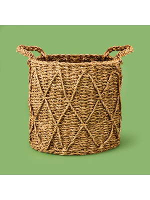 Panalı Orta Boy Dekoratif Sepet - Kahverengi