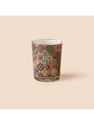 Mumsan Etnik Bardak Mum - Bej - 7x5 cm