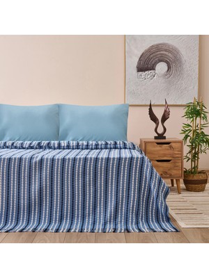 Matmel Soft Nautis Çift Kişilik Pike - Mavi - 200X220 cm