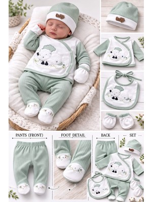 Lino Baby 5'li Kutulu Ördek Desenli %100 Pamuk Unisex Yeni Doğan Hastane Çıkışı