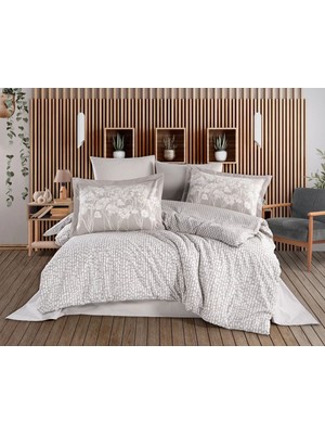 Mulvxurg  URG02  Çift Kişilik Poplin Nevresim Velura Taş (Mulvix)