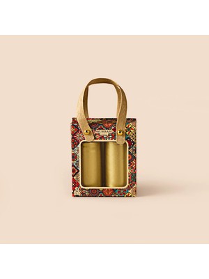 Mumsan Etnik 2'li Blok Mum - Altın - 7x3 cm