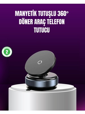 Mulvxkrg KRG02 Araç Içi Manyetik Telefon Tutucu 360° Döner Vakumlu Stand (Mulvix)