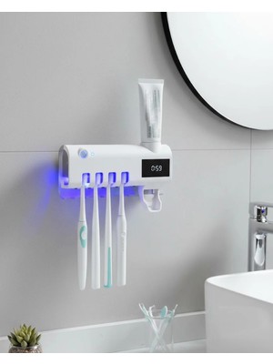 Zero Land Storozde Sensörlü Uv Sterilize Diş Fırçası Tutucu ve Macun Sıkma Atı