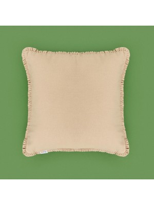 Matmel Soft Boho Fırfır Detaylı Kırlent - Bej - 40X40 cm