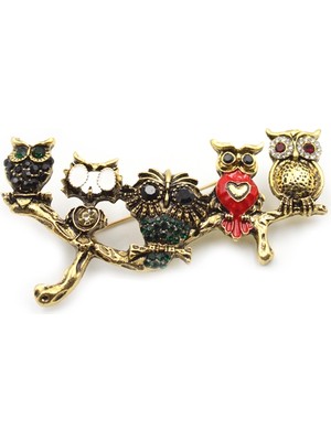 Royaleks Baykuş Broş - Çok Renkli