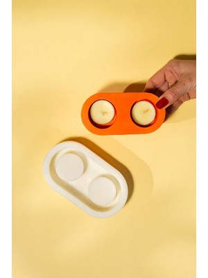 Rufus Concept Tealight 2 Gözlü Silikon Mumluk Kalıbı