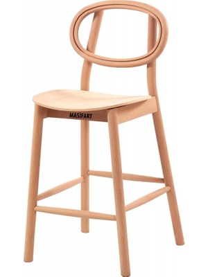 Masifart Carme Miami Bar Sandalyesi Cilasız Ham