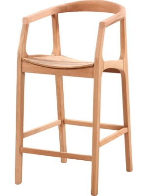 Masifart Moneo Nova Bar Sandalyesi Cilasız Ham