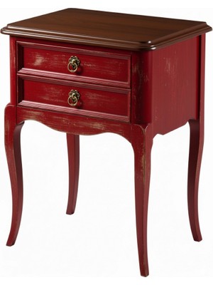 Masifart Timae Rustik Çift Çekmeceli Komodin