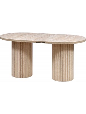 Masifart Scar Yapay Traverten 180 Lik Oval Ptt Masa