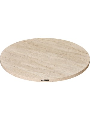 Masifart Lori Yapay Traverten 120 Lik Yuvarlak Tabla