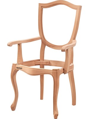 Masifart Laetus Mega Kollu Sandalye Cilasız Ham