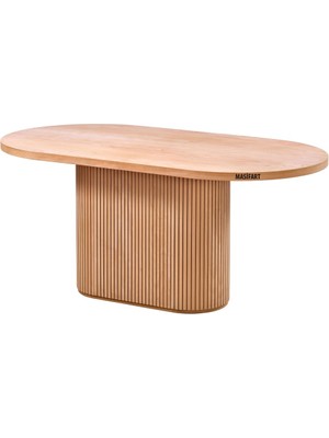 Masifart West 180 Lik Ufo Çizgili Oval Masa Cilasız Ham