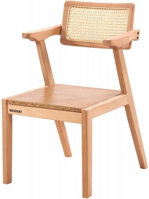 Masifart Anicet Hasırlı Zen Sandalye Cilasız Ham